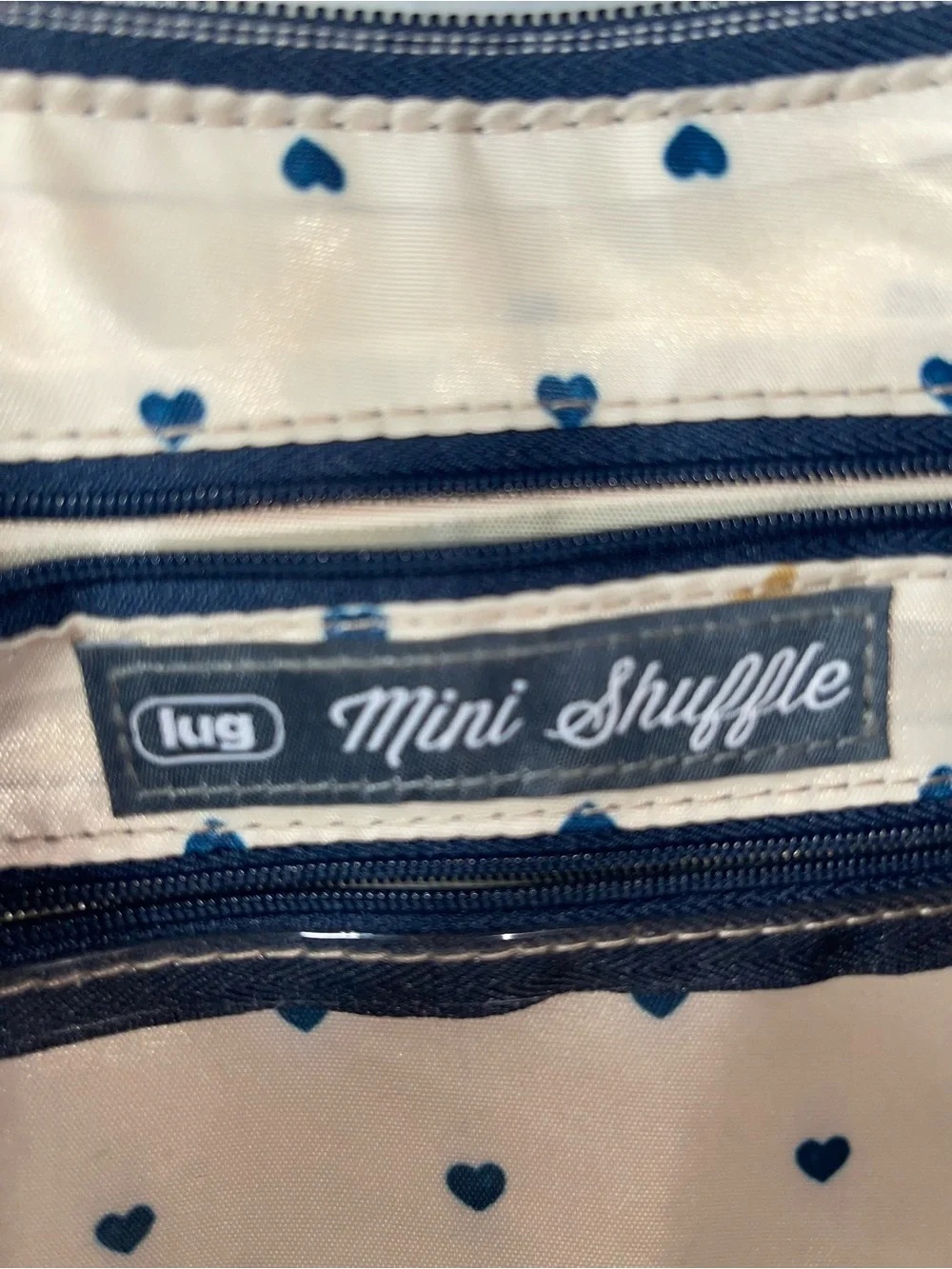 Lug Mini Shuffle Paws Navy crossbody - excellent condition!
